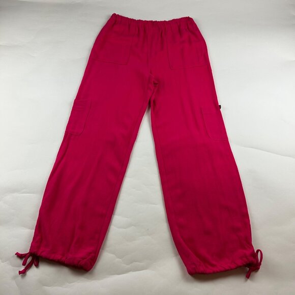 Love Tree Hot Pink Linen Blend Cargo Harem Pant M - Picture 1 of 6